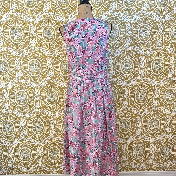 Kate Spade Sleeveless V-Neck Floral Medley Burnout Fit & Flare Midi Dress Sz 10 - Picture 12 of 15